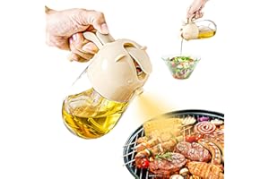 baflovga Ölsprüher für Speiseöl, 580ML Öl Sprühflasche, 2 in 1 Ölsprüher Glas, Ölsprüher zum Kochen für Salat Brot Backen BBQ
