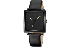 GBB Simplicity - Orologio da polso da donna, quadrato, elegante, analogico, al quarzo, con cinturino in pelle, impermeabile, alla moda, per donne e ragazze