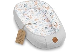 Totsy Baby Nido Bebe Recien Nacido 50x90cm - Reductor Cuna Capullo de colecho ninho para Dormir Gofre de algodón Cuco Ideal para Gondola moisés y Viaje 1. Búhos Gris