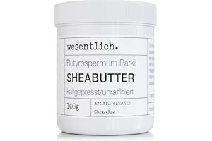 ‎WESENTLICH. wesentlich. Sheabutter kaltgepresst | unraffinierte, reine Körperbutter | vegane Körperpflege ohne Zusätze | 100ml