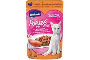 Vitakraft - Poésie Délice Sauce Junior, alimento húmedo para Gatos Junior, con trozos de Carne en Salsa, Variedad Pavo, 85 g (Paquete de 1)