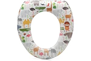 Kiokids - Reductor WC con Asas para Niños +12 Meses, Acolchado y Seguro, Fácil de Limpiar, Asas para Mayor Comodidad, Protector de Salpicaduras, Compatible con Inodoros Estándar (Selva)