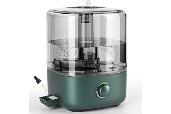 Vankarr Humidificateur d'air pour chambre à coucher, 5 l, à ultrasons, 28 dB, silencieux, avec buse rotative à 360°, augmentation de l'humidité pour chambre d'enfant, bureau, plantes de bébé, vert