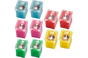 YUENX 10Pcs 32V Mini fusible de voiture Fuse, Kit de Fusibles d'assortiment en Forme de Boîte Compatible pour Les Camionnettes, Les Voitures 20A/30A/40A/50A/60A