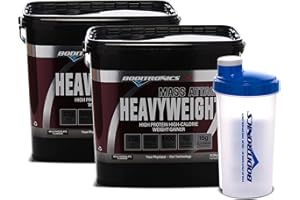 Boditronics Mass Attack Heavyweight Mass Gainer Powder with Free Shaker, High Protein and High Calorie Weight Gainer Protein Powder with 5g Creatine, BCAA, Glutamine and Beta Alanine(Milk Chocolate)