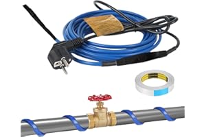 XQZMD Cavo di riscaldamento antigelo, autoregolante con termostato, antigelo, cavo riscaldante per tubi dell'acqua, grondaie, piante, salice, 230 V, IP67 (5,5 m)