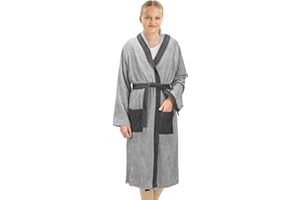 HOMELEVEL Peignoir bain enfant - Robe sortie de bain en coton avec capuche poches et ceinture - Peignoir de bain fille garçon douche plage piscine