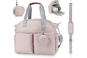 comeder Nappy Changing Bags, Multifunctional Baby Nappy Changing Tote Bag, Large Capacity Waterproof Baby Changing Bags for Diaper All Baby Accessories with Pacifier Bag