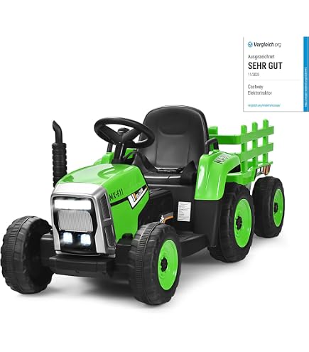 Peg Perego John Deere Ground Loader Con Rimorchio – Ruspa Elettrica 12V Con Benna Funzionante E Radio FM + Rimorchio 2 Ruote