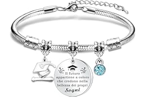 Hcvone Regalo di Laurea Bracciale Laurea da Donno Amica Ragazza Maestro Ispiratore Braccialetto Laureato Regali Laurea Idee Regalo Laurea Originale Natale Compleanno Regalo