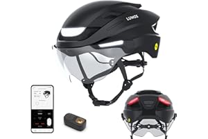 Lumos Ultra E-Bike Smart Helmet | NTA 8667 Certified | Front & Rear LED Lights | Retractable Face Shield | App Controlled | EBike, Scooter, Cycling, Bicycle | Adults, Men Women