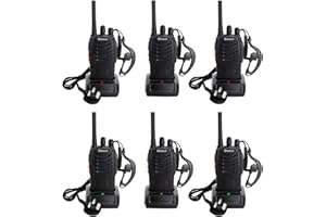 Walkie Talkies for Adults Long Range, Greaval Walkie Talkie Rechargeable PMR446 Radio, 16 Channels Walky Talky, License-free 2 Way Radio with Earpieces and Charger(6 Pack)