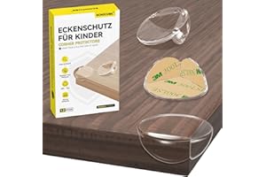 ECHOCUBE Corner Protectors for Kids, 12 PCS Transparent Table Edge Protectors with Strong 3M Adhesive Tapes, Baby Proofing Safety Corner Guard for Furniture Sharp Corners - R Shape