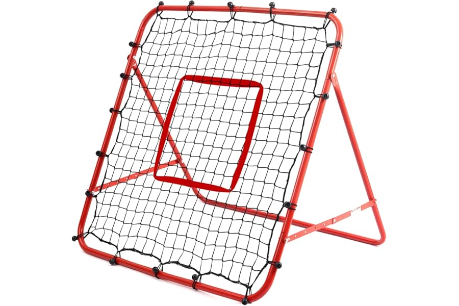 Football Rebounder - Football Training Equipment, Adjustable Soccer Rebound Net with Steel Frame, Portable Folding Trainer Practice, Outdoor Garden Backyard Sports Gift for Kids & Adult