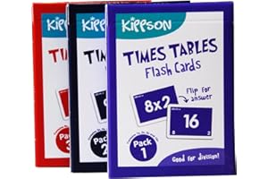 Kippson Times Tables Flash Cards - Multiplication and Division 2-in-1 set of 144