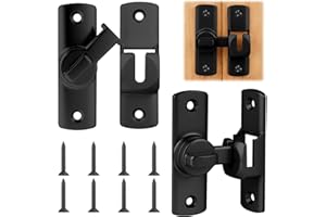 AOOSU Schiebetürschloss Türriegel für Schiebetüren, 2 Stück Schiebetür Schloss Klein Riegelschloss 90/180 Grad Schieberiegel Tür mit Schrauben, Schiebeschloss für Fenster, Gartentor, Tierkäfige usw