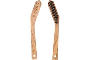 Peaty's Drivetrain Cleaning Brush, Stiff Durable Bristles, Road, Gravel, Mountain Bike, MTB, Beech Wood Handle, Chain, Cassette, Jockey Wheels and Components, Brown, One Size