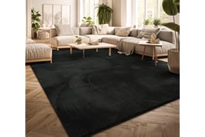 TT HOME Dywan Salon Krótki W³os Jednokolorowy Modny Wzór Mo¿liwo¶æ Prania, Kolor: Czarny, Rozmiar:100x200 cm