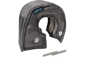 HiwowSport Carbon Fiber Turbo Blanket T4 Cover Turbocharger Heat Shield Cover Fastener Springs