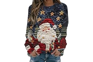 GENERIC Christmas Jumpers for Women UK 2025 Ugly Xmas Jumper Autumn Winter Sweatshirts Ladies Tunic Tops Long Sleeve Shirts Sweaters Trendy Fall Oversized Outfits Elegant Funny Fashion Hoodies Clothing