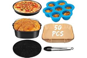 QGKPL Accessori Per Friggitrici, Friggitrice 5.5L XXL Accessori per stampi per torte confezione da 6, for PHILIPS/COSORI/NINJIA/CECOTEC/INNSKY 5.5L Friggitrice