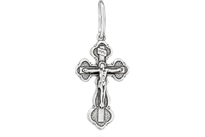 NKlaus croix argent crucifix croix 925 argent sterling argent orthodoxe pendentif baptême k04