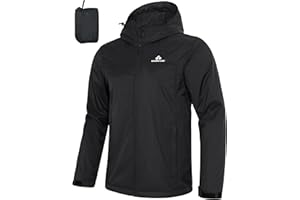 Pioneer Camp Veste Imperméable Homme Coupe-Vent - Veste de Pluie Homme Respirante avec Capuche - Imperméable Windproof Outdoor pour Randonnée, Camping, Vélo