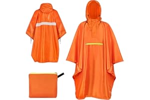 ENONEO Poncho de Pluie Hommes Poncho Pluie Imperméable avec Capuche et Poche, Cape de Pluie Femmes Poncho Pluie Réutilisable Poncho Adulte pour Extérieur Randonnée Camping Pêche 210x150cm
