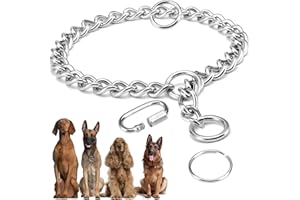 EXIN DEHCEN Collare a Strozzo da 65 cm, Collari per Cani a Catena con Gancio, Collare a Catena Cane in Acciaio Inossidabile, Collare per Cani a Catena in Metallo, per Cane Grandi Media per Allenamento