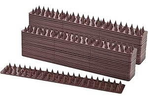 EXLECO 40 szt. odstraszacz ptaków, gołębi 12 m, 3-rzędowe kolce z tworzywa sztucznego, do obrony przed zwierzętami, dla kotów, wróbli, kun, gołębi, płotu, parapetu, dachu, kolor brązowy