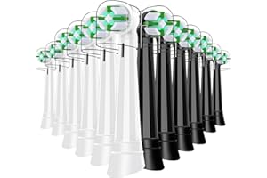 KISSTTA iO Brush Heads Compatible with Oral B iO Toothbrush Head, for Oral B iO 2 3 4 5 6 7 8 9 10 Series Electric Toothbrushes, Deeper Plaque Removal, 6 Black+6 White