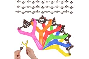 DALAETUS 42 Pièces Jouet de Fronde de Caca Kit, 6 Lance-Pierres avec 36 Jouet en Forme de Caca Molle, Min Poo en Caoutchouc, Slingshots Volant pour Enfants, Adultes, Fête, Cadeau