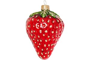 ‎SIKORA Sikora Erdbeere besondere Weihnachtskugel Glas Christbaumschmuck Deko Figur Weihnachten Anhänger Ornament - Trend Line - BS329