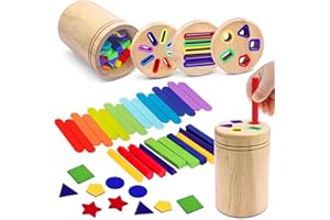EOPUOZS Jouets Montessori 1 2 3 Ans, 3 en 1 Jouet Enfant 1 2 3 Ans, Jouet de Motricité, Jouets de Tri, Apprendre Couleurs et Formes, Cadeaux pour Enfants
