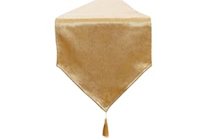 BALCONY & FALCON Camino de Mesa con Borlas Corredor Impermeable de Mesa Camino para Mesa de Cocina por Navidad Restaurante Fiesta Boda