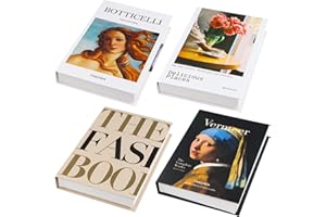 DURONGE 4 Stück Deko Bücher für Heimdekor, Dekorative Bücher Faltbare, Buchattrappe Deko Bücher Set, Gefälschte Bücher Display Bücher, für Wohnkultur Bücherregal, Couchtisch, Regale, Büro (bunt)