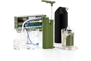 ANVIGO Filtre à Eau Portable, 10000L Purificateur d'eau Pouvant, Personnel Purificateur d'eau Enlèvent 99,999% de Substances 