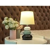 MAGIK Atmosfera Ceramic Table Lamp (Ivory) | 5W Warm White E14 Base LED Bulb Included | Modern Decorative Bedside & Living Ro