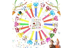 DEVENIRRICHE Party Blowers, 20 Pcs Party Whistles Blowouts Noisemakers Colourful Plastic Loot Bag Filler Noise Toy, For Kids Or Adults Party Horns Noisemakers Musical Blowouts Party, Birthdays, Weddings