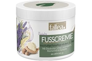 ROSARIO FALLEA fallea Kräuter Sekunden Fusscreme, trockene Haut Fusscreme mit Urea, Regenerierende Fußcreme für trockene und raue Füße, Fußpflege vorbeugend gegen Hornhaut, 24h Feuchtigkeit, 200 ml