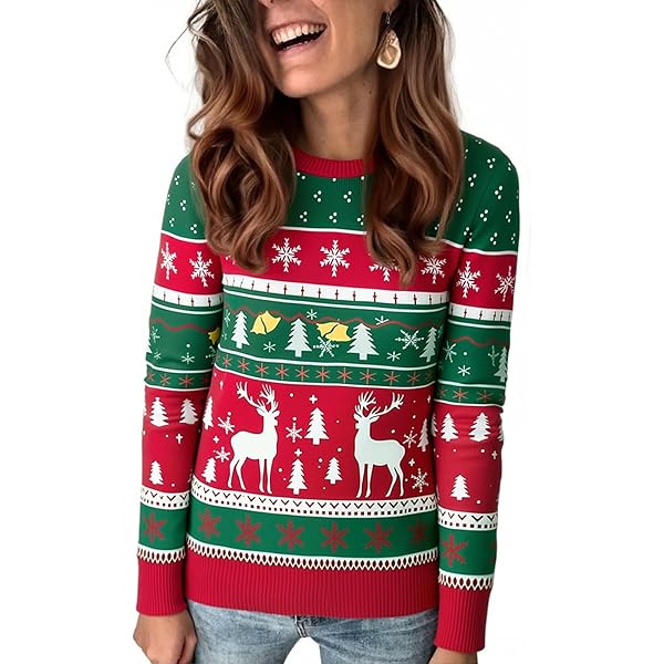 Saodimallsu Kersttrui voor dames, Christmas Sweater met
