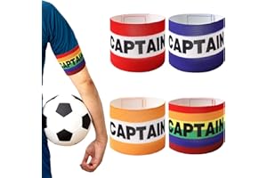 FIHODONE 4 PCS Captains Armband, Captain Armband Football Adjustable,Captain Armband Football Adult, Captains Armband for Soccer Training, Soccer Captain Armband, Elastic Soccer Captain Armband
