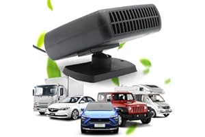 ZLYSYCM Calefactor Coche, 12V 200W Función 2 en 1 Calefactor Coche mechero, Calentamiento Rápido，Calefactor Coche para Todos Los Vehículos，con Base Giratoria de 360