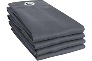 Deconovo Zasłony zaciemniające do wnętrz, izolacja termiczna, 4 sztuki, jednolity kolor, z oczkami, do nowoczesnej sypialni i salonu, 140 x 240 cm, ciemnoszare