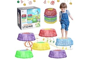 GALEYYU Light Up Stepping Stones For Kids - 6Pcs Light Up Musical Stepping Stones, Stackable Balance Stepping Stones Exercise Balance Ability, ABS Non-Slip Stepping Stones Kids Sensory Toys For Indoor Outdoor