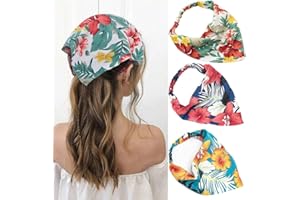 ‎YEAN Yean Stirnband Boho Kopftuch Blume Dreieck Kopftuch Elastisches Haar Schal Band für Damen und Mädchen (3 Stück)