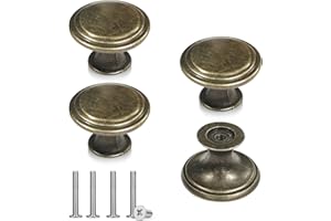 LTMMC 4 Pcs Vintage Kitchen Cupboard Handles Modern Minimalist Drawer Knobs, 30 cm / 11.8 inch Diameter Antique Style Cabinet Brass Door Knobs with Screws，Bronze Drawer Handles and Knobs