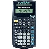 Texas Instruments TI 30 ECO RS Taschenrechner (10-stellige Display, solarbetrieben, Blauer Engel) hellblau-schwarz