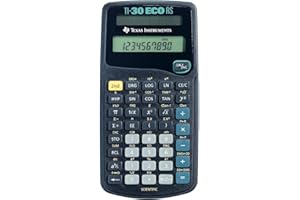 Texas Instruments TI 30 ECO RS Taschenrechner (10-stellige Display, solarbetrieben, Blauer Engel) hellblau-schwarz