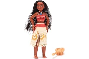 Disney Store Official Poupée Classique Vaiana, 26 cm/10", poupée Princesse entièrement articulée avec Tenue Classique et Mini Brosse à Cheveux, à partir de 3 Ans